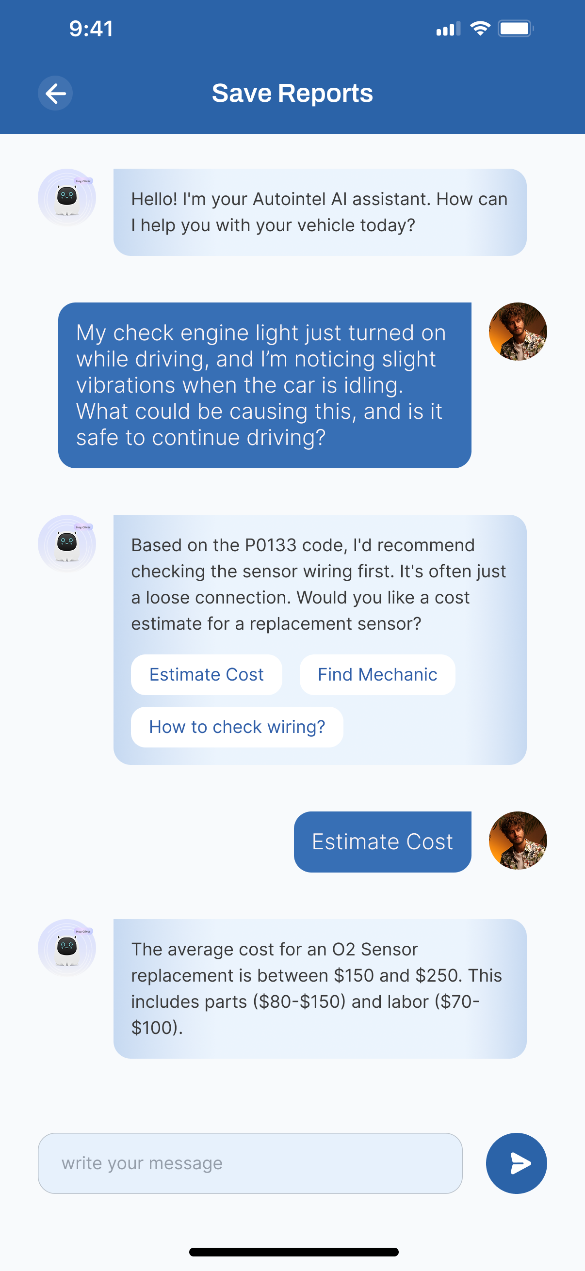AutoMech AI display 2